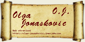 Olga Jonašković vizit kartica